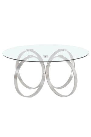 Strieborný konferenčný stôl GLAMOUR 90cm