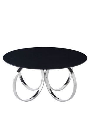 Čierno strieborný konferenčný stôl GLAMOUR 90cm