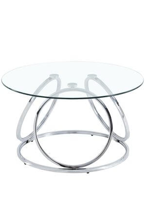 Strieborný konferenčný stôl MARSEILLE 80cm