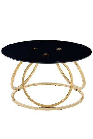 Čierno zlatý konferenčný stôl MARSEILLE 80cm