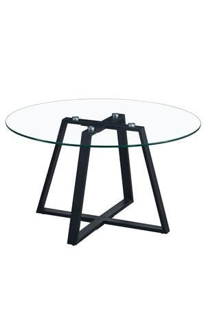 Čierny sklenený konferenčný stôl MODERN 80cm