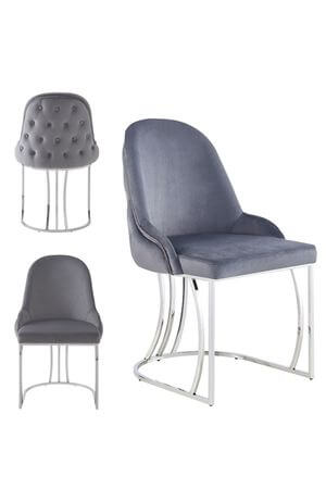 Szürke bársony szék CHIC 90cm