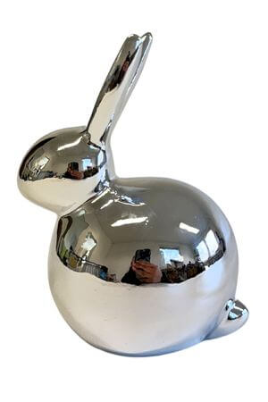Strieborný porcelánový zajac 18cm