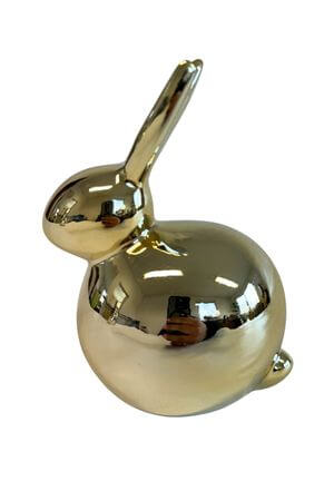 Zlatý porcelánový zajac 11cm