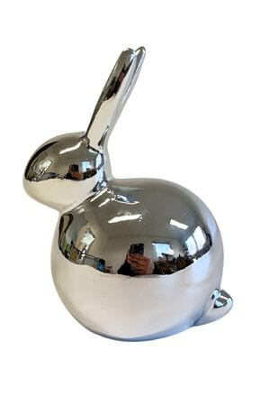 Strieborný porcelánový zajac 11cm