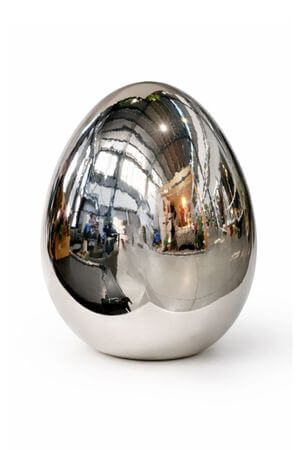 Stříbrné porcelánové vejce 16cm