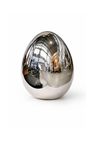 Stříbrné porcelánové vejce 10cm