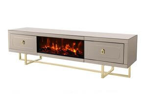 Zrkadlový TV stolík s krbom LUX 180cm