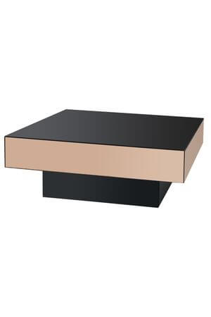 Fekete tükör dohányzóasztal 80cm