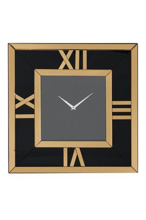 Fekete tükrös falióra 50cm