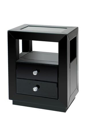 Fekete tükör éjjeliszekrény 45cm