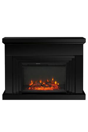 Fekete tükrös elektromos kandalló 120cm