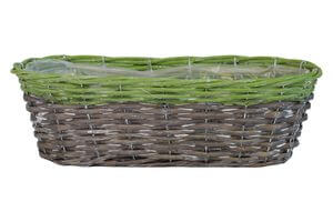 Barna-zöld ovális kosár 36cm