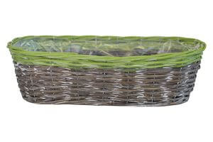 Barna-zöld ovális kosár 42cm