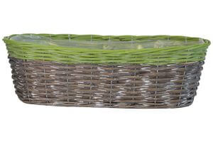 Barna-zöld ovális kosár 49cm