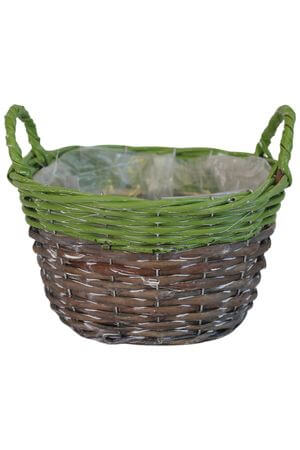 Barna-zöld füles kosár 23cm