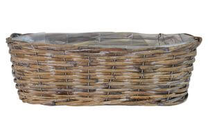 Barna természetes ovális kosár 35cm
