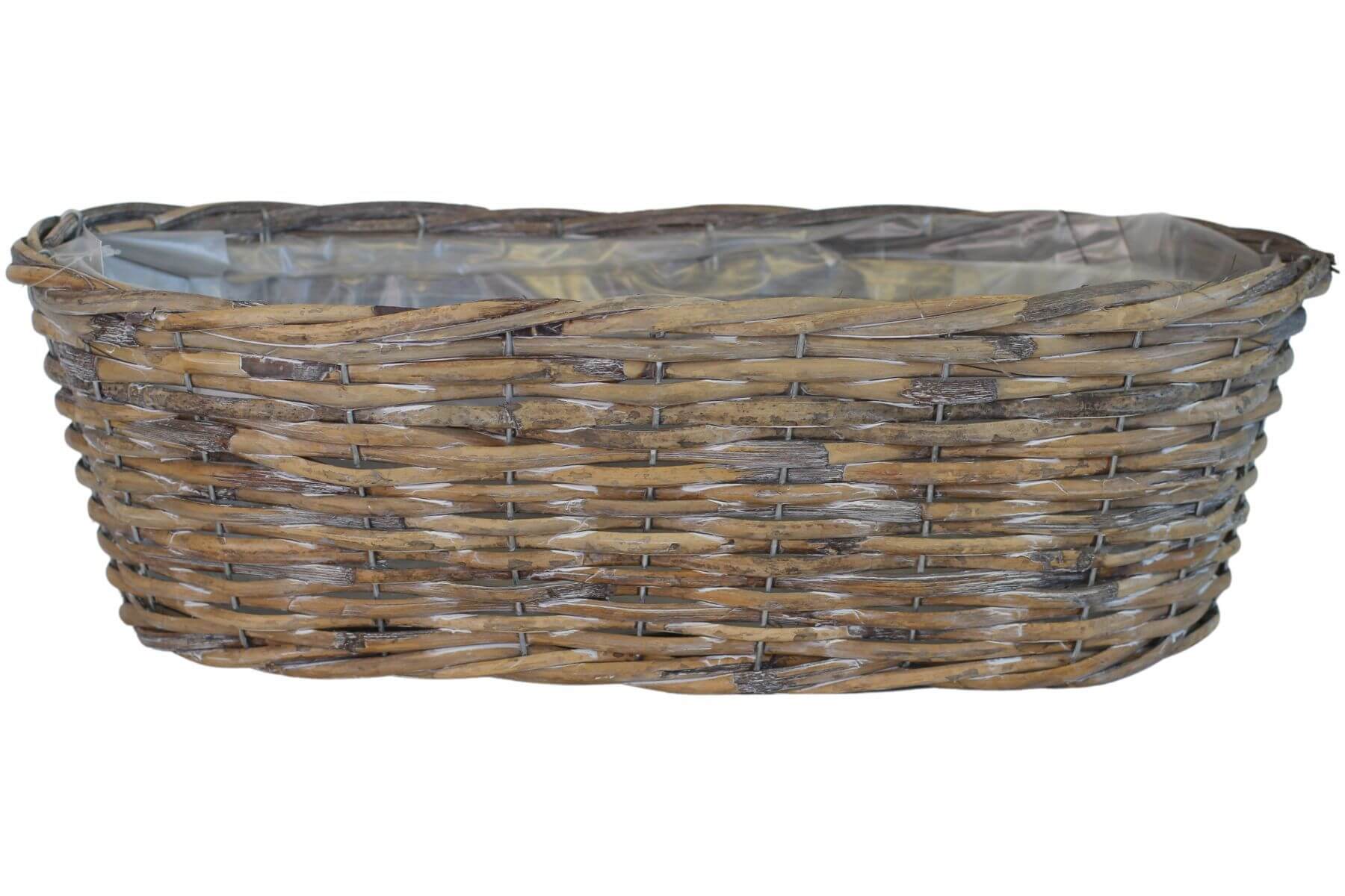 Barna természetes ovális kosár 48cm