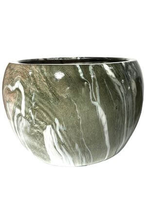 Zöld-fehér kerámia virágcserép 33cm