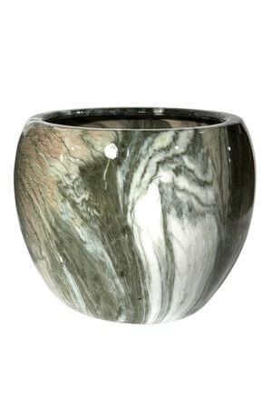 Zöld-fehér kerámia virágcserép 30cm