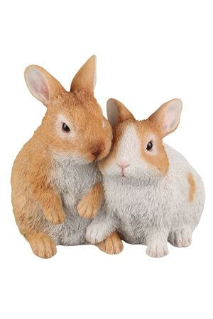 Hnedo biely veľkonočný zajačí párik 20cm