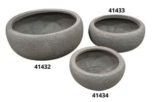 Hnedý kvetináč v kameninovom dizajne nízky 41cm