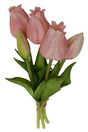 Ružová umelá kytica tulipánov 25cm
