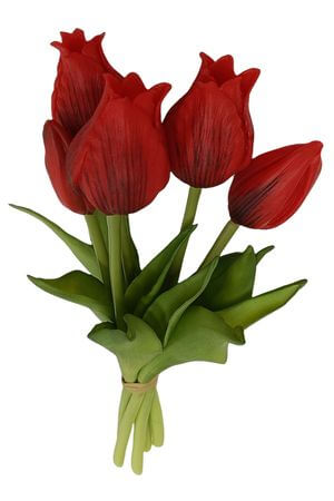 Červená umelá kytica tulipánov 25cm
