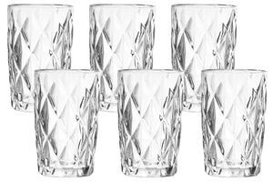 Číre sklenené poháre vysoké 6ks 370ml