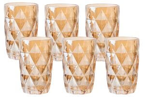 Jantárové sklenené poháre vysoké 6ks 370ml