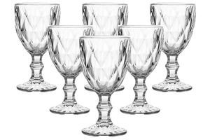 Číre sklenené poháre na stopke 6ks 320ml