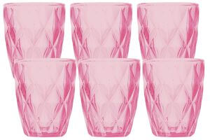 Rózsaszín üvegpohár 6db 270ml