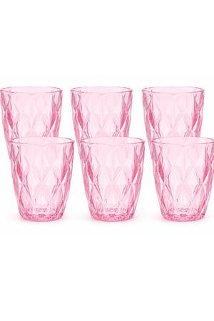 Rózsaszín üvegpohár 6db 270ml