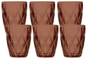 Hnedé sklenené poháre 6ks 270ml