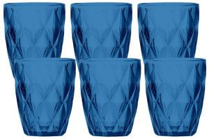 Modré sklenené poháre 6ks 270ml