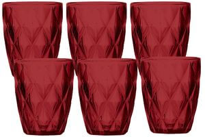 Červené sklenené poháre 6ks 270ml