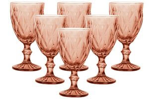 Oranžové sklenené poháre na stopke 6ks 320ml