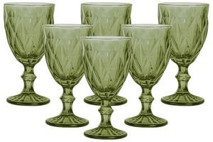 Zöld üveg borospohár 6db 320ml