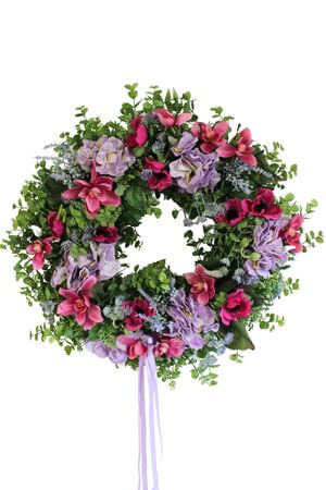 Ružový veniec na dvere Magnólia 50cm