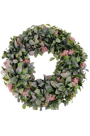 Ružovo zelený umelý veniec 40cm