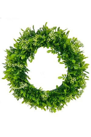 Zeleno biely umelý veniec 40cm