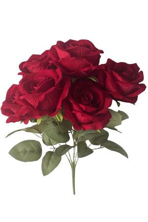 Umelá kytica červených ruží 48cm