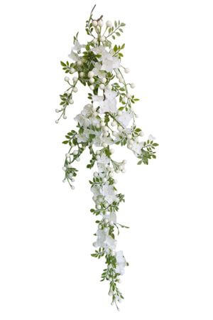 Biela kvetinová girlanda 76cm