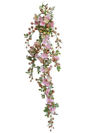 Ružová kvetinová girlanda 76cm