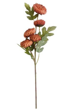 Oranžová umelá chryzantéma 49cm