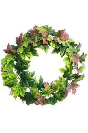 Zelenohnedý umelý veniec 52cm