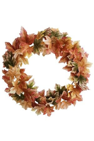 Oranžový umelý veniec 52cm