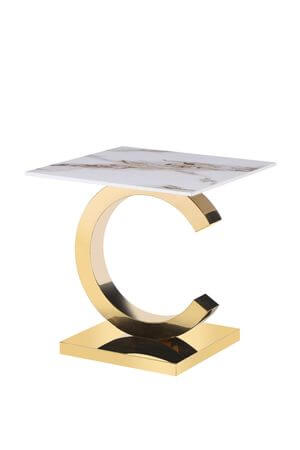 Zlatý príručný stolík MARBLE 55cm