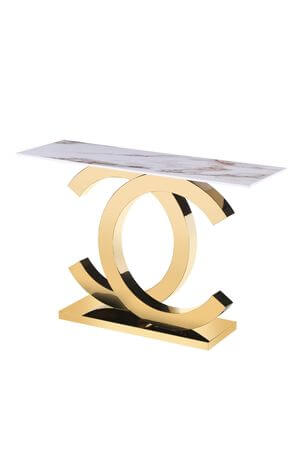 Zlatý konzolový stolík MARBLE 120cm