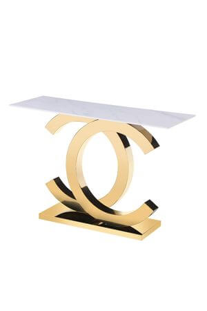 Zlatý konzolový stolík CERAMIC 120cm